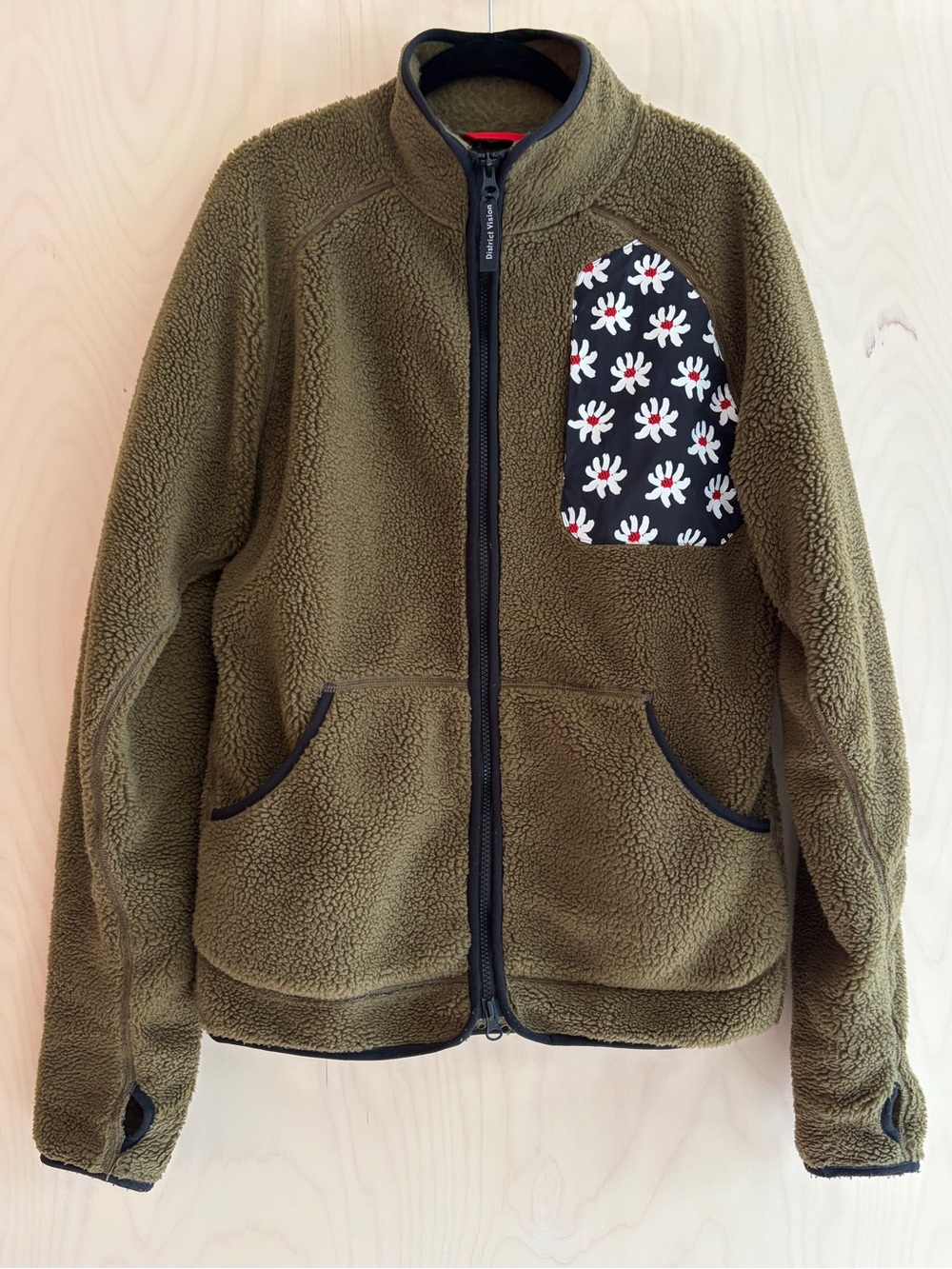 District Vision Mindful Athlete Floral Fleece Jacket Green Large